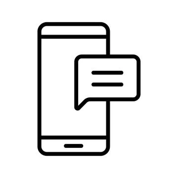 Text message outline vector icon Illustrazione stock