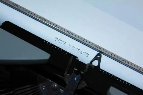 Text message print on a typewriter 스톡 사진