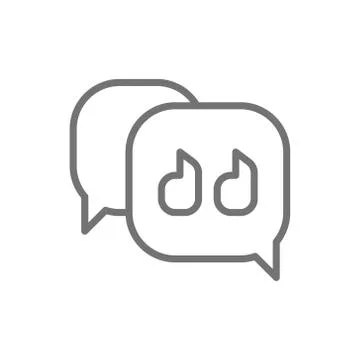 Text message, quote, speech bubble line icon. Illustrazione stock