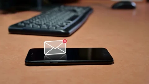 Text message received on a mobile smartphone Video stock 220444801