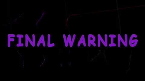Text Message Repeating Warning in Glitch Effect During Digital Interface Op.. Video stock 344036000