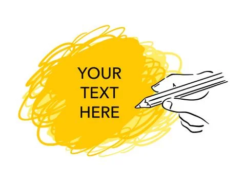 Text message template - hand-drawn human hand Stock-Illustration