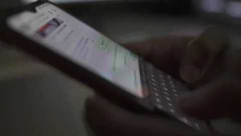 Text message typing smartphone by hand Stock Footage 290949477