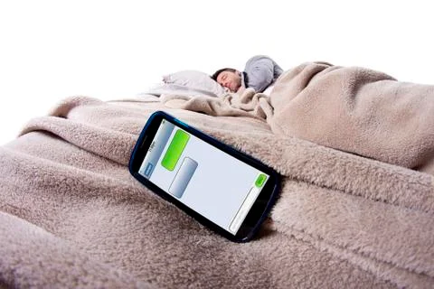 Text Messages In Bed Stock Photos