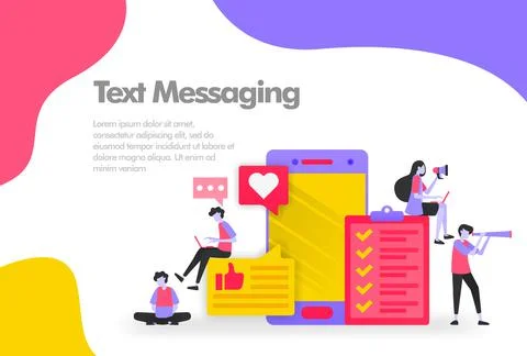 Text messaging Illustration Concept, send and receive messages. Modern flat d Stock-Illustration