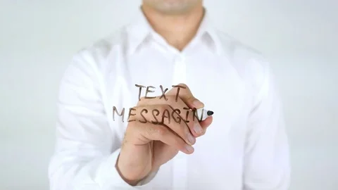 Text Messaging, Man Writing on Glass Stock Footage