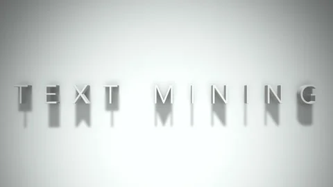 Text Mining 3D title animation with shadows on a white background Stock Footage 296718832