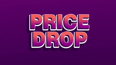 Text motion animation. Price drop sale text on purple background Video stock 337219661