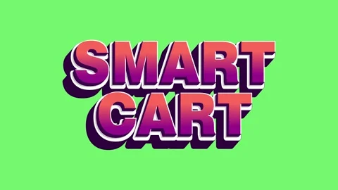Text motion animation. Smart cart 3d text on green background Video stock 337219666