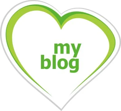 Text My blog. Web design concept . Love heart icon button for web services an Stock Illustration