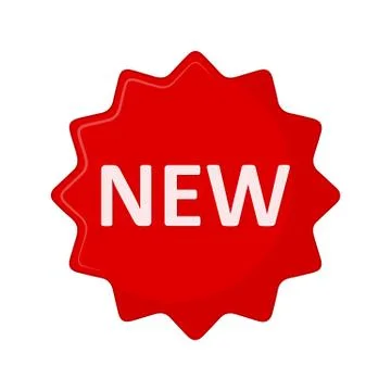 Text New on the round label. Vector illustration Stock Illustration