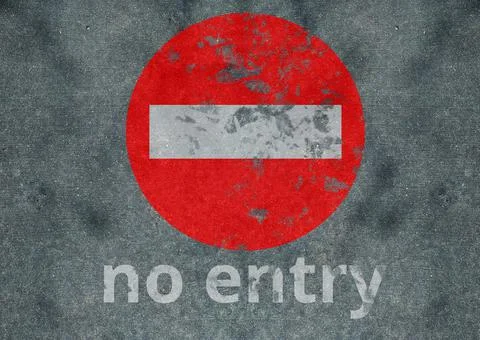 Text No entry, travel background Illustrazione stock