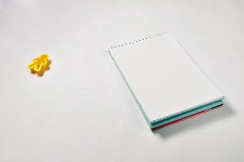 Text on notepad with office accessories Stock Photos