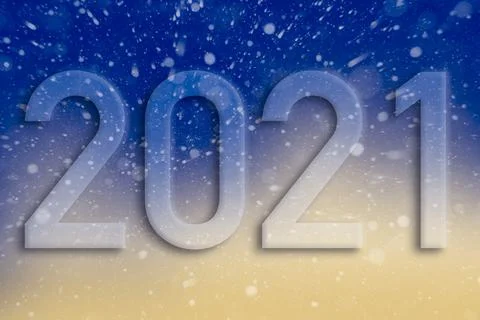 Text with the number of the year 2021 on a background gradient. Illustrazione stock