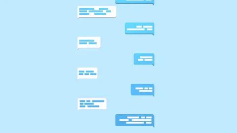 Text online chatting animation. send and receive message, speech bubbles Vidéo 157453748