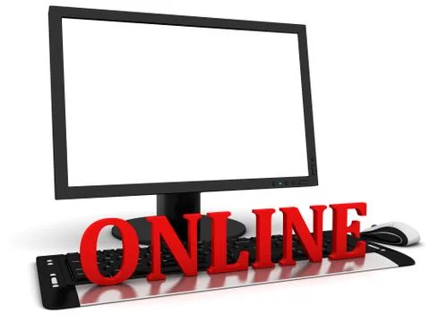 Text Online on the keyboard Illustrazione stock