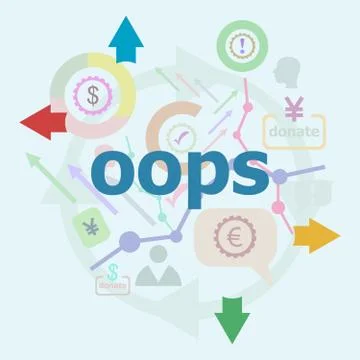 Text Oops. Social concept. Linear Flat Business icon set. Marketing promotion Stockillustratie