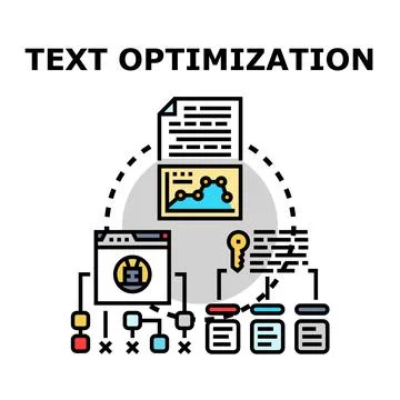 Text optimization process for digital content marketing Stock Illustration