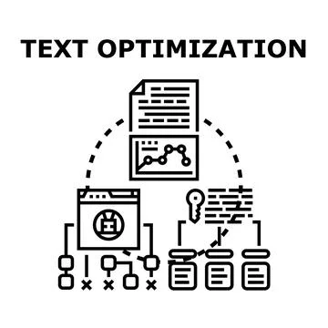 Text optimization process for digital content marketing Stock Illustration