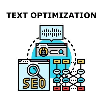 Text optimization for search engine marketing analysis Stock Illustration