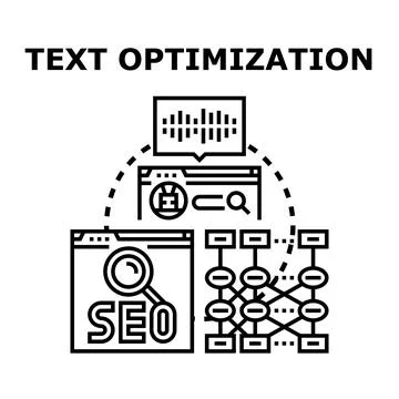 Text optimization for search engine marketing analysis Stock Illustration