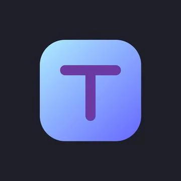 Text overlay flat gradient fill ui icon for dark theme 스톡 일러스트