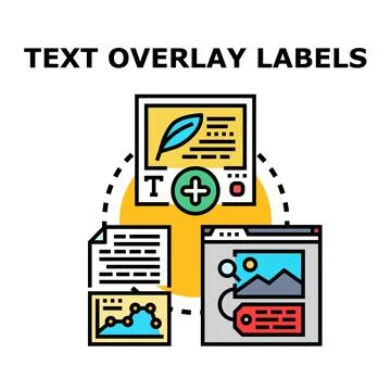 Text overlay labels concept for content editing Stock Illustration