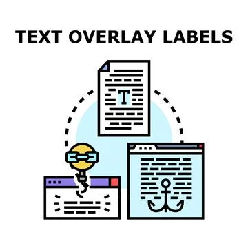 Text overlay labels enabling content linking and navigation 스톡 일러스트