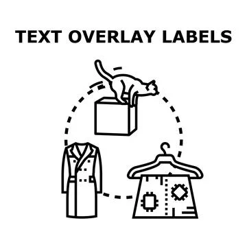 Text overlay labels for object identification concept Stock Illustration