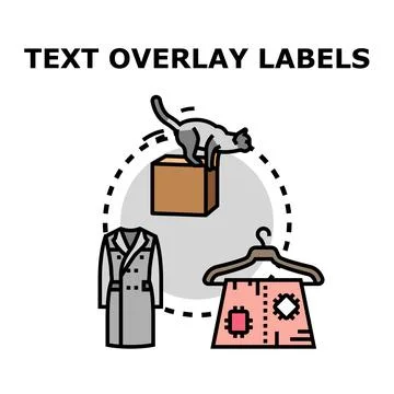 Text overlay labels for object identification concept Stock Illustration