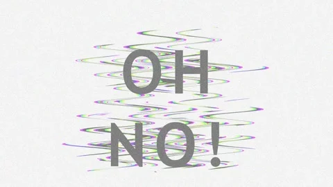 Text overlay OH NO! repeating on black background during a cinematic sequen.. Stock Footage 343409075