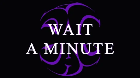 Text overlay WAIT A MINUTE with abstract brain animation in varying purple .. Stock Footage 344032377