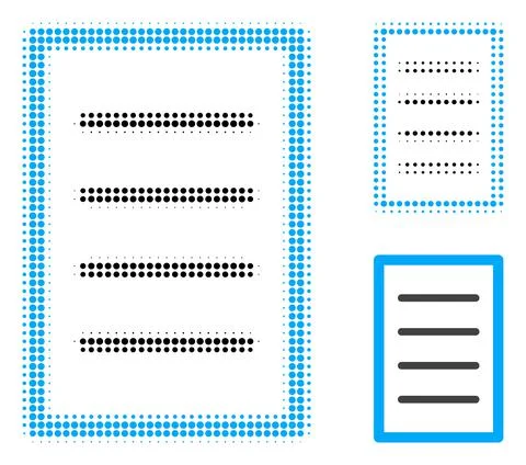 Text Page Halftone Dotted Icon Stock Illustration