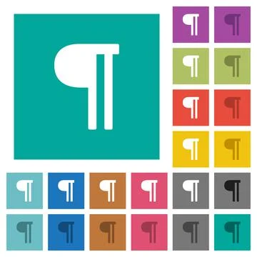 Text paragraph square flat multi colored icons Stock Illustration