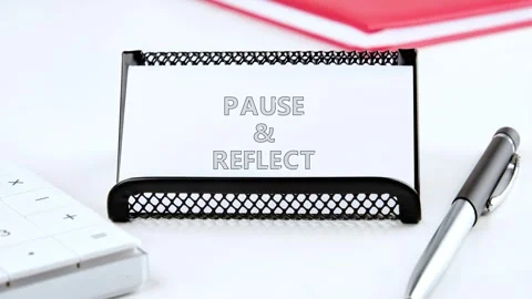 Text PAUSE and REFLECT animation Understanding business concepts through Stock Footage 296571277