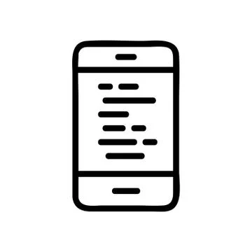 Text on the phone icon vector. Isolated contour symbol illustration Stock Illustration