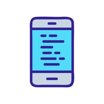Text on the phone icon vector. Isolated contour symbol illustration Stock Illustration