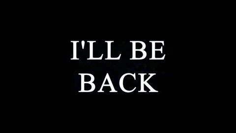 Text phrase I'll Be Back displayed in varying white and blue colors on blac.. Video stock 345621335