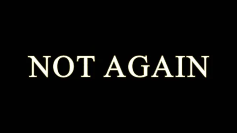 Text phrases NOT AGAIN repeated with slight color variation in dark minimal.. Stock Footage 344297150