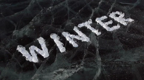 The text of the pieces of ice on the surface of the cold Lake Baikal Video stock 53066578