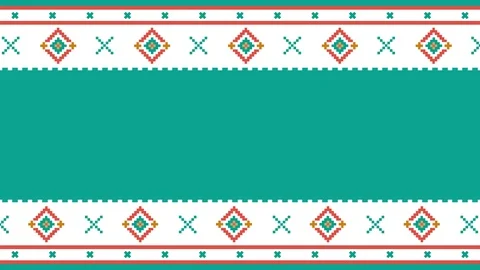 Text placeholder. Traditional Lapland vector pattern Stock Footage 116814331