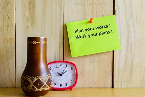 Text Plan your work! work your plan!  Stock Photos
