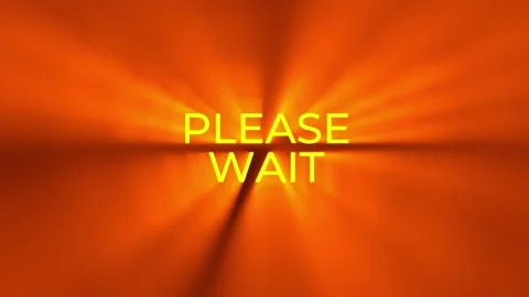 Text Please wait, lit from behind and which makes light beams Video stock 287180597
