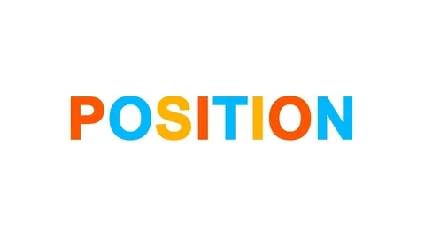 Text POSITION from letters of different colors appears behind small squares. Stock Footage 85086275