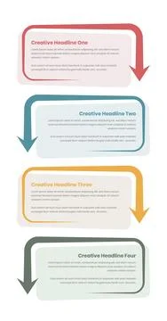Text presentation vertical infographic template with arrow shape 스톡 일러스트