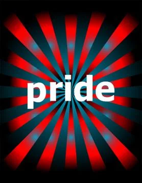 Text Pride. Information concept . Abstract background with red and blue rays  Stock Illustration
