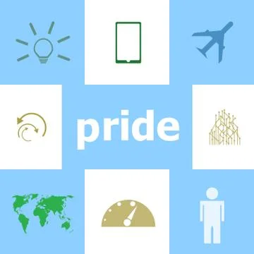 Text Pride. Information concept . Infographic Elements. Icon set イラスト素材