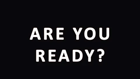 Text question ARE YOU READY animated with glitch effect in dark background .. Video stock 343416072