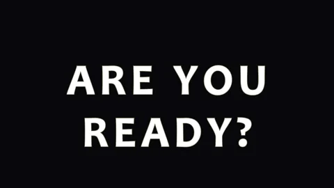 Text question ARE YOU READY appears with glitch effect during energetic dig.. Video stock 343416191