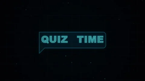 Text quiz time. Neon blue Quiz Time text in digital speech bubble 스톡 동영상 339048977